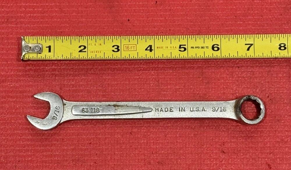 Vintage Easco Tools 63118, 9/16" Combination Wrench 12PT Made in USA